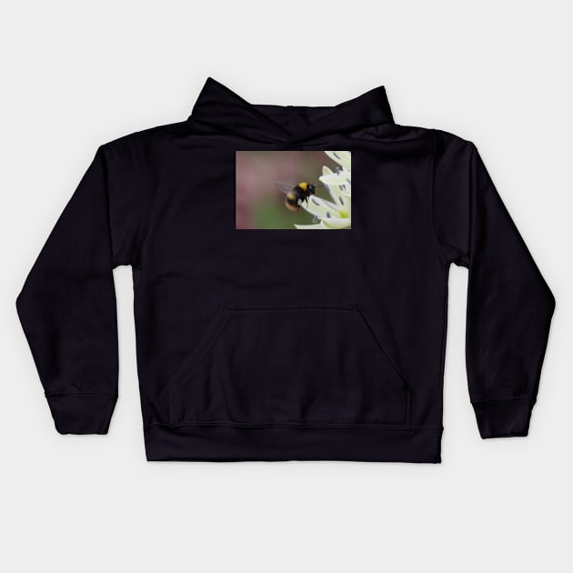 Bee in flight Kids Hoodie by orcadia